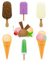 conjunto de iconos varios helados ilustración vectorial vector