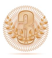 laureate wreath winner sport bronze stock vector illustration