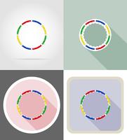 dynamic health hoop for fitness flat icons vector illustration