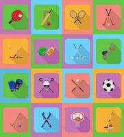 sport equipment flat icons illustration vector