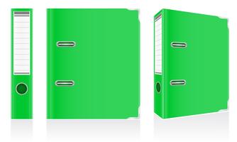 folder green binder metal rings for office vector illustration