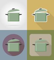 saucepan objects and equipment for the food vector illustration