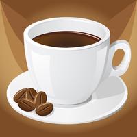 cup of coffee and grains vector