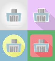 extract hood household appliances for kitchen flat icons vector illustration