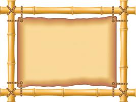 frame made of bamboo and old parchment vector