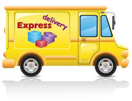 car express delivery of mail and parcels vector illustration