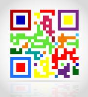 Ilustración de vector de código qr multicolor