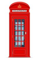 Ilustración de vector de cabina telefónica roja de Londres