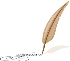 feather and signature vector
