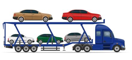 truck semi trailer for transportation of car concept vector illustration