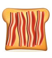 toast with bacon vector illustration