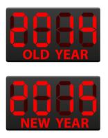 electronic scoreboard old and the new year vector illustration