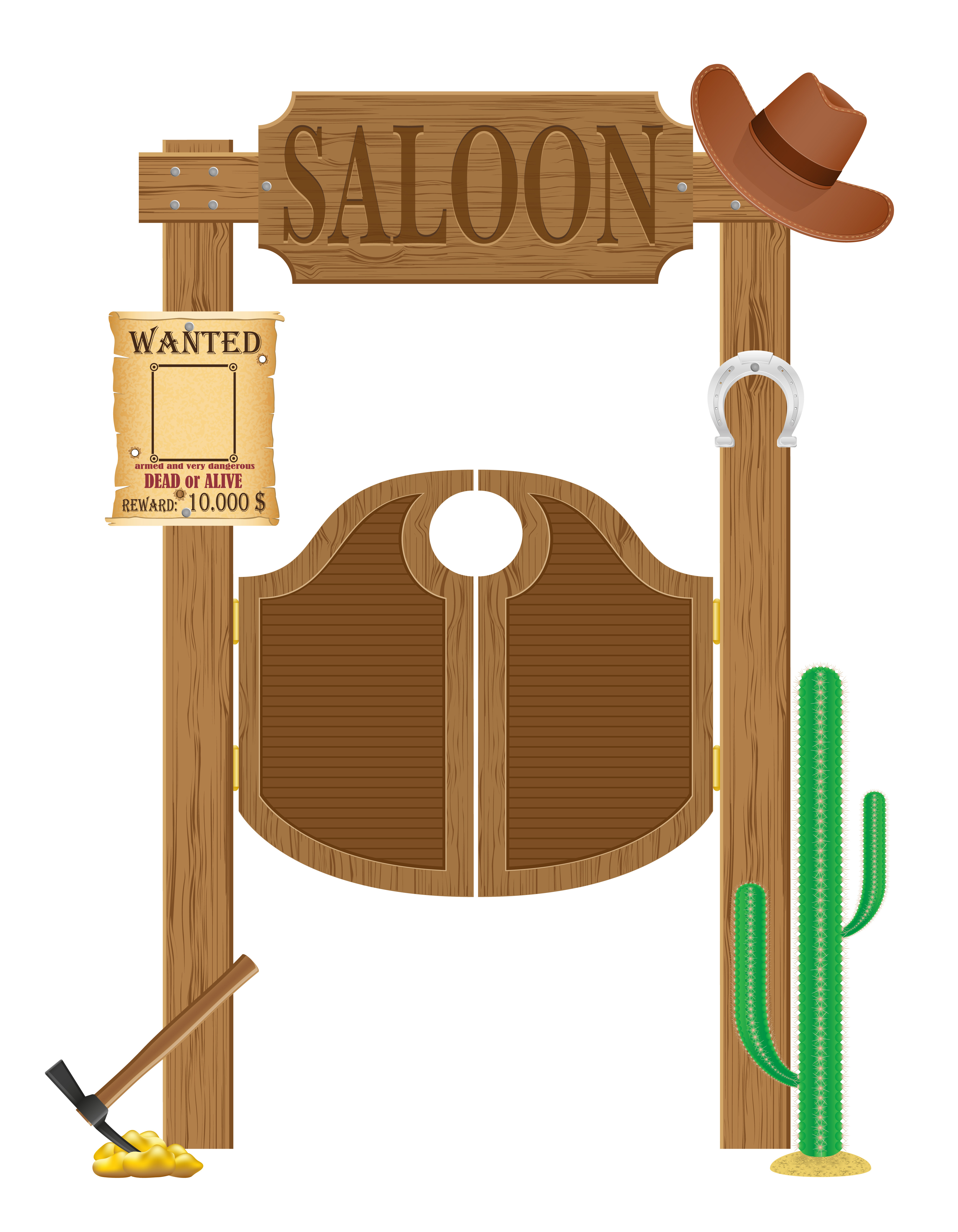 Doors In Western Saloon Wild West Vector Illustration Download