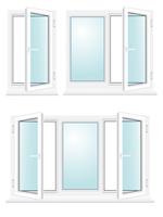 open plastic glass window vector illustration