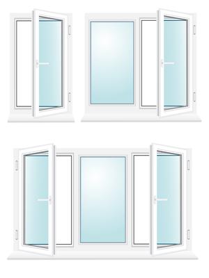 open plastic glass window vector illustration