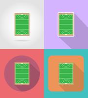 field of play in hockey on grass flat icons vector illustration