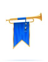 king royal golden horn trumpet vector illustration