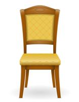 wooden chair furniture with padded backrest and seats vector illustration