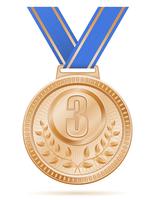 medalla ganador deporte bronce stock vector ilustración