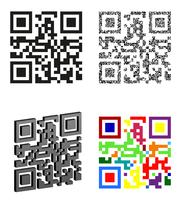 set icons abstract qr code vector illustration