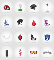 sport game equipment flat icons vector illustration