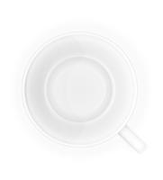 porcelain cup top view vector illustration