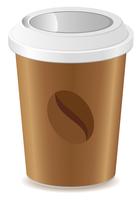 vaso de papel con ilustración vectorial de café vector