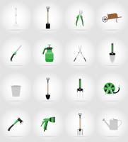 gardening tools flat icons vector illustration