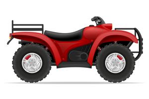 atv motorcycle on four wheels off roads vector illustration