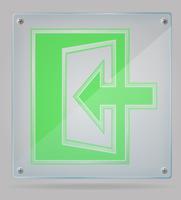 transparent sign exit on the plate vector illustration