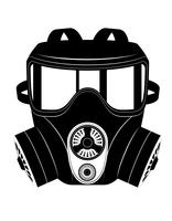 icon gas mask black and white vector illustration