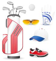 equipment and clothing for golf vector illustration