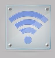 Signo transparente wi fi en la ilustración de vector de placa