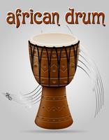 african drum musical instruments stock vector illustration