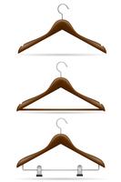 wooden clothes hanger vector illustration