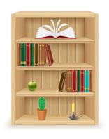 bookshelf furniture made of wood vector illustration