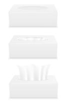 white tissue box set icons vector illustration