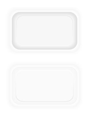 white plastic container packaging for food vector illustration