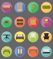 conjunto de muebles iconos planos vector illustration