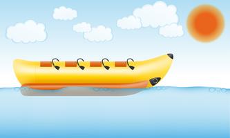 banana inflatable boat for water amusement vector illustration