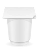 white plastic container of yogurt vector illustration