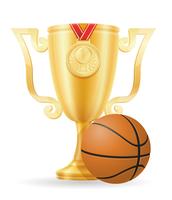 Copa de baloncesto ganador oro stock vector ilustración