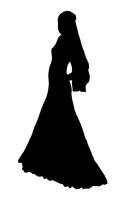 bride realistic silhouette vector illustration