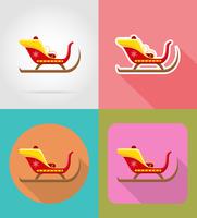 christmas and new year flat icons vector illustration