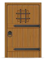 old wooden door vector illustration