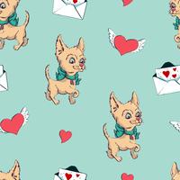 seamless pattern with dogs, childish pattern with dogs, vector textile fabric print, wrapping paper.