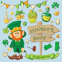 Set of leprechaun characters poses , eps10 vector format