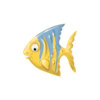 Cute cartoon fish. Vector clip art illustration