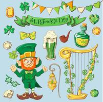 Set of leprechaun characters poses , eps10 vector format