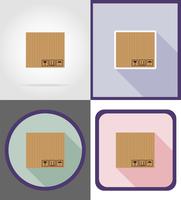 delivery cardboard box flat icons vector illustration